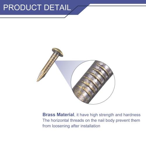 uxcell 120pcs Small Thin Nails, 1.2mm x 8mm (DxL), Small Brass Nails, Hardware Nails for Wooden DIY Decorative Boxes, Household Accessories, Bronze To