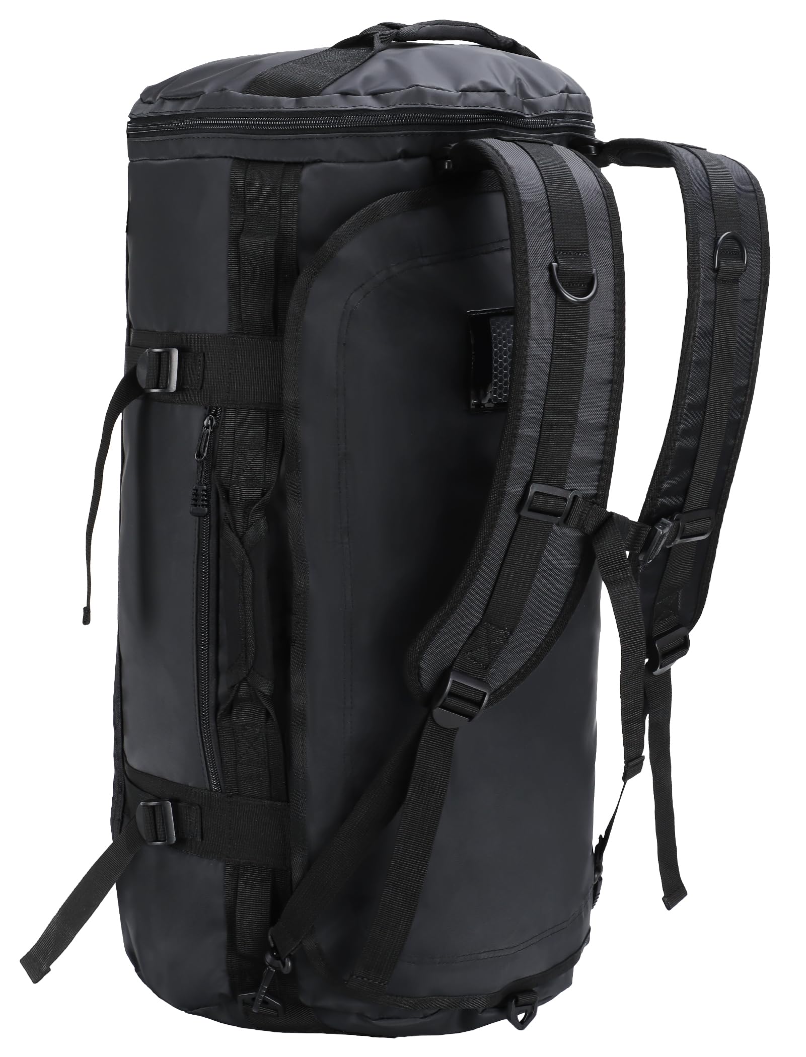 

MIER Большая уличная спортивная сумка-дафл для спортзала с отделением для обуви, трансформируемый черный рюкзак, отделение, рюкзак, водонепроницаемый, 90 л, чёрный