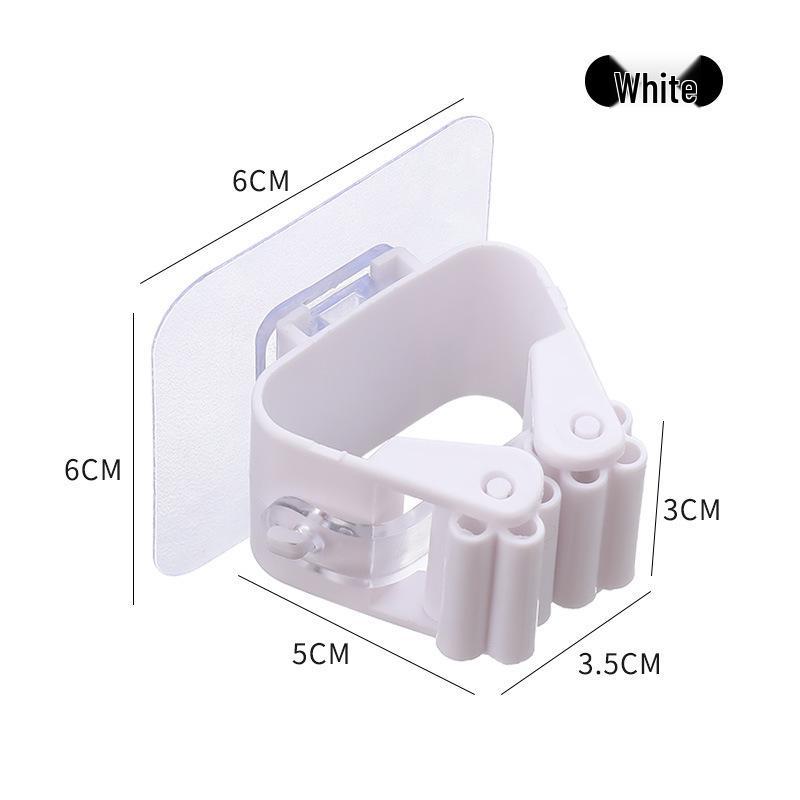Strong Adhesive Mop & Broom Holder - No-Drill Wall Mount Hook for Bathroom