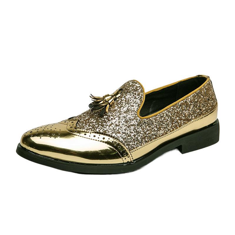 Teenie-Lederschuhe mit Pailletten in Übergröße, niedriger Schaft, Trend für vier Jahreszeiten, Slipper im Retro-Stil für draußen, bequeme Schuhe