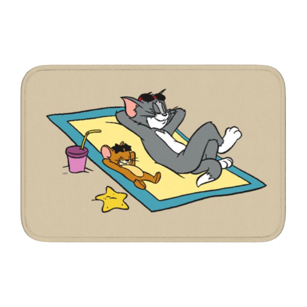 Custom  Cat And Mouse Doormat Anti-Slip Entrance Welcome Kitchen Bath Floor Door Mat  Toilet Living Room Carpet Rug