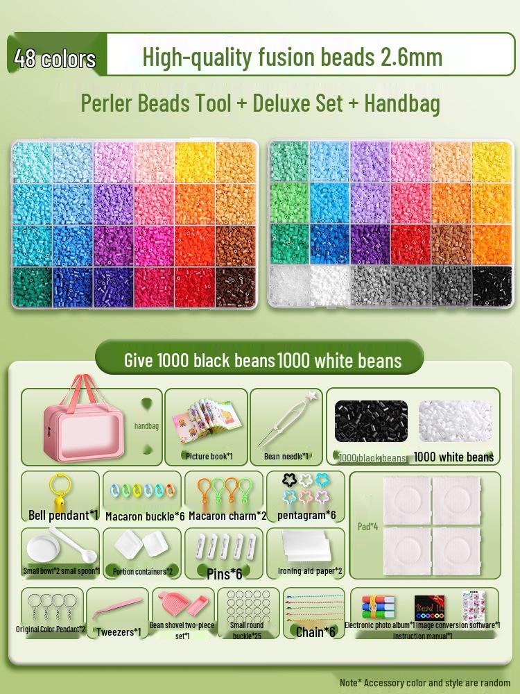 Pyssla 2.6mm Fuse Beads DIY Kit: Complete Set with Tools and Storage Bag