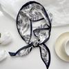 Spring Hairbands New Headband Flower Printed Scarf Hair Bands Satin Silk Scarf Women Hair Ribbon