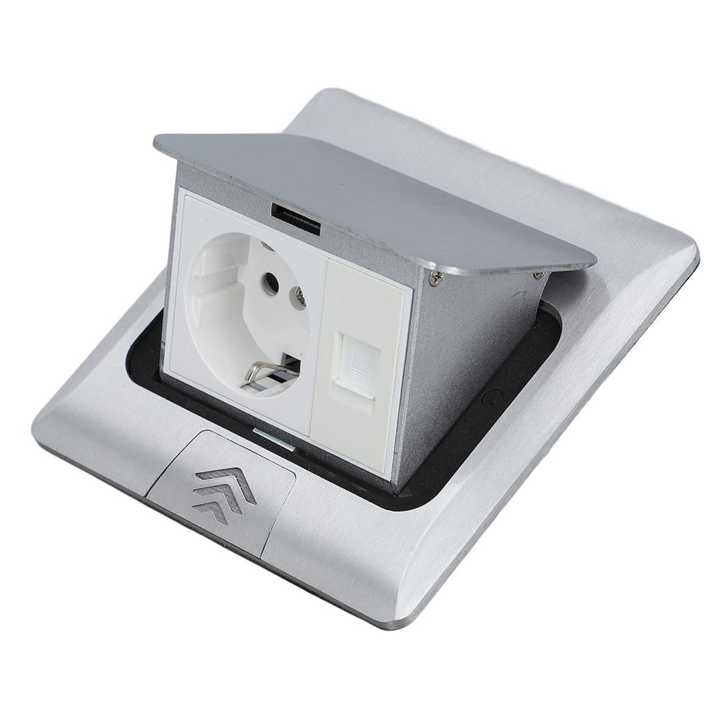 Popup Floor Electrical Outlet Box Professional Recessed Hidden Socket European Style Popup Cover