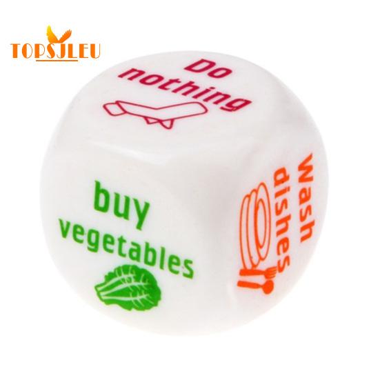 

25 мм игральные кости для работы по дому - забавная игра с домашними заданиями, шестигранный узор с закругленными углами, милые семейные игральные кости для работы по дому 25mm