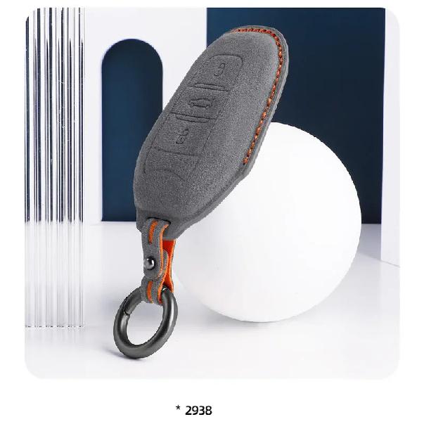 For Peugeot 2008 308 408 508 2008 3008 4008 5008 Car Key Case Full Cover Fob Alcantara keychain 3 Buttons Keybag Protecor Shell
