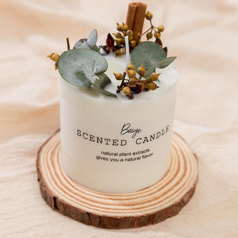 Household Soybean Wax Christmas Birthday Gift with Hand Gift Wedding Box Dry Flower Fragrance Fragrant Candle Wax Candle Wholesale Fragrance