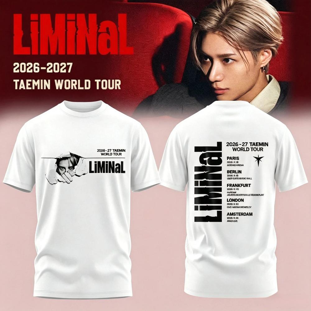 2026 New Kpop Taemin Liminal World Tour T Shirt Shinee Taemin Signature Print Tees Unisex Unisex Casual Oneck Short Sleeve
