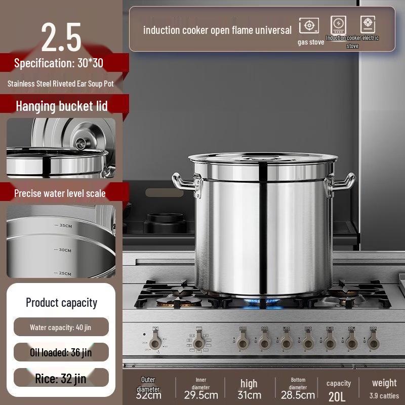 JPHZNB Thickened Stainless Steel Multi-Purpose Pot with Lid