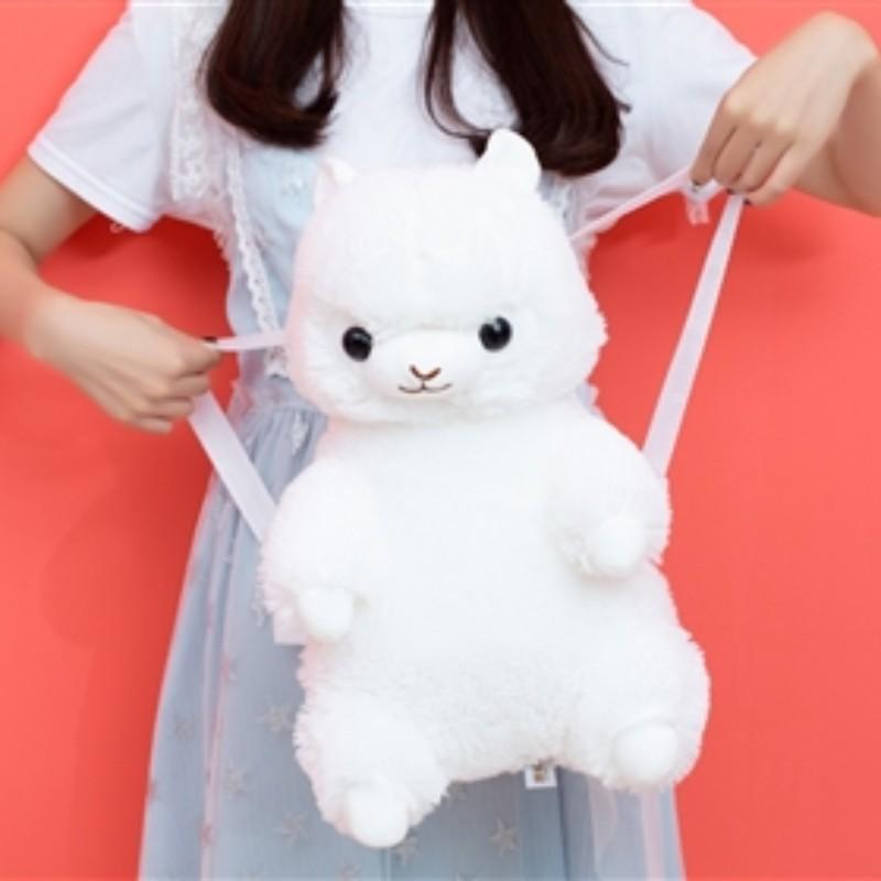 High-Quality Alpaca High-Quality Plush High-Quality Backpack High-Quality Cartoon High-Quality Cute High-Quality Plush High-Quality Toy High-Quality 40cm белый