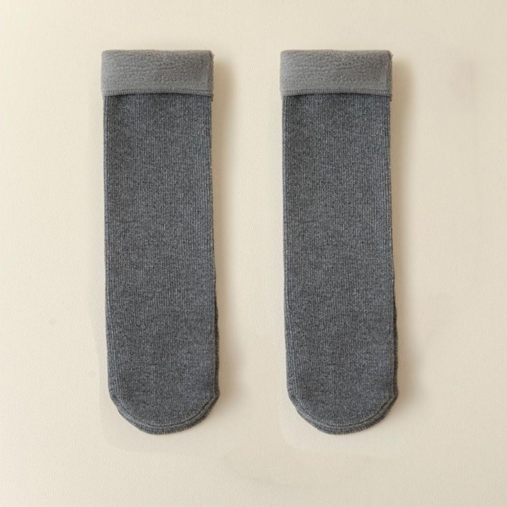 

Fashion Thermal Warm Socks Thick Solid Color Mid Tube Socks Thermal Floor Socks For Men One Size серый