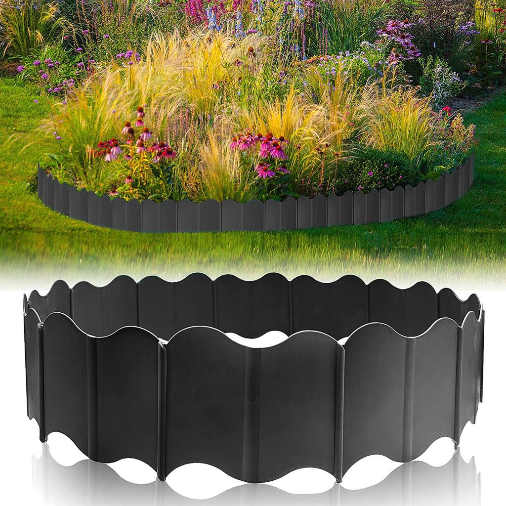 20 Stück Gartenrandbegrenzung, Landschaftsrandbegrenzungen für den Garten, Kunststoff-Gartenzaun-Begrenzung, Ineinandergreifende Landschafts-Begrenzungen