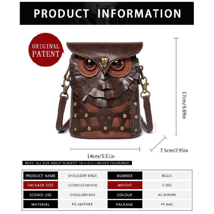 Womens Owl Messenger Bag Trend Crossbody Bag PU Leather Shoulder Bag Coin Purse