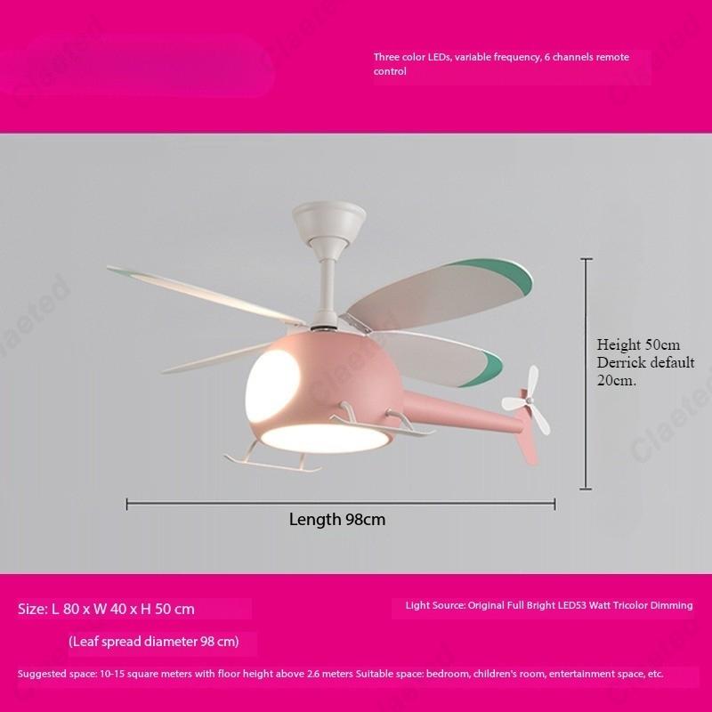 Creative and Simple New LED Helicopter Airplane Fan Chandelier Children's Bedroom Ceiling Fan Lamp