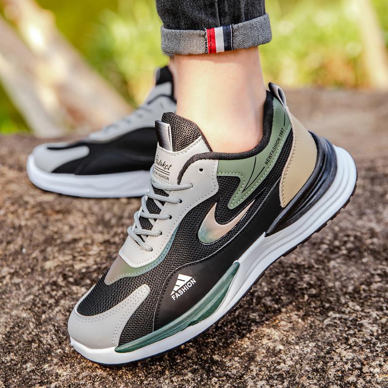 

Весенние новые сетчатые дышащие кроссовки для бега, студенческие, уличные, трендовые, на платформе, удобные мужские туфли, спортивная обувь 44