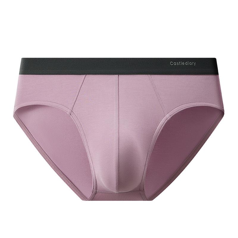 Men s Mid-Waist Breathable Stretch Modal Underwear with Antibacterial Bright Ribbing
