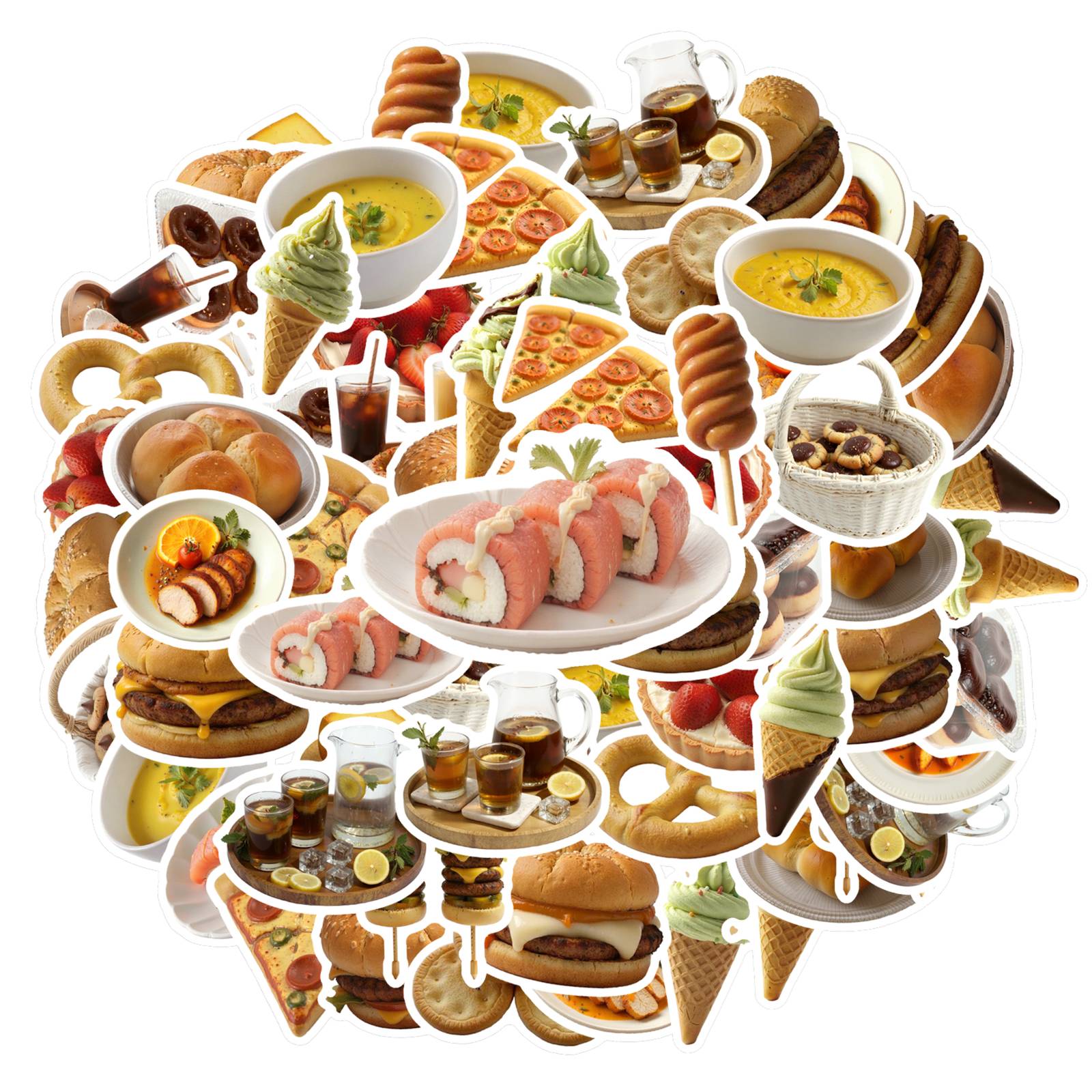 35pcs-100pcs Realistic Stickers Cute DIY Stickers  Stickers For Notebook Luggage Mobile Phone Cup  Laptop Luggage DIY