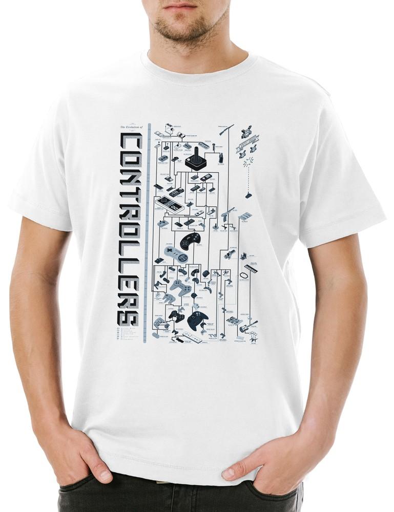 

Controller Evolution Mens T-Shirt Retro Gamer Controller Video Game Joystick XL