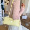 Anti-splash Water Solid Color Underarm Bags Sweet PU Shoulder Bag French Stick Handbag  School