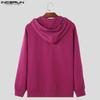 INCERUN Herren Herbst Reißverschluss Langarm Kapuzenpullover Casual Hoodies