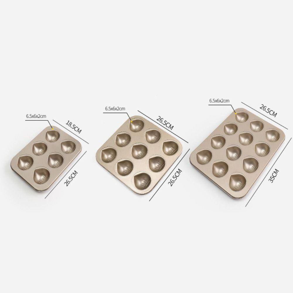 New 6/9/12 Cavity Cake Mold Chestnut Shaped Non-stick Coating Baking Tray Reusable DIY Muffins Moulds Afternoon Tea