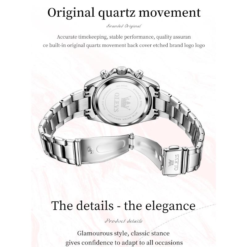 OLEVS Luxury Women Watch Original Quartz Watch Multi Functional HD Date Waterproof Luminous Chronograph Women Watch