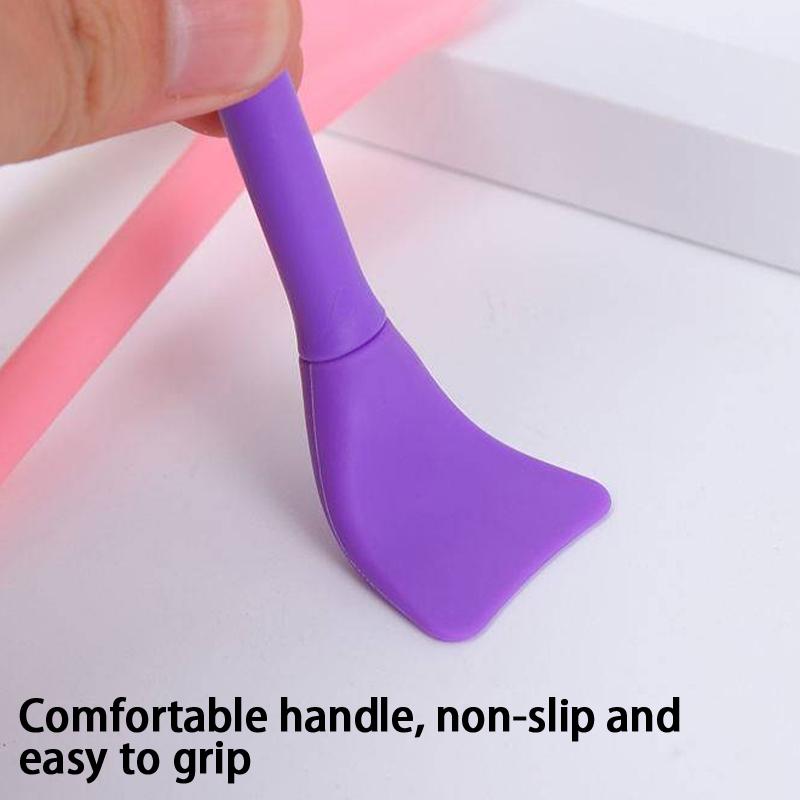 Double Head Dual-Use Facial Mask Brush Silicone Facial Mask Stick With Scoop Facial Beauty Tool