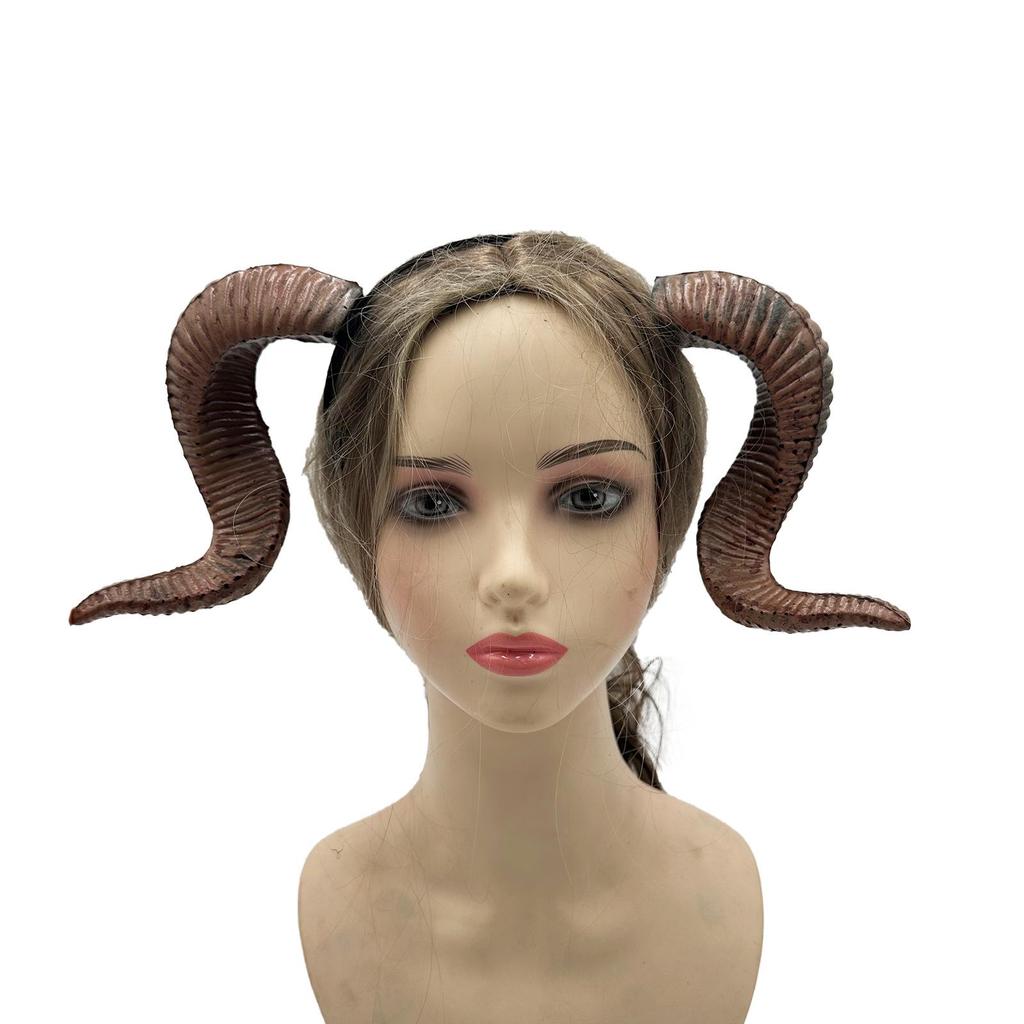Carnival Mouflon Horn Headband: Halloween Masquerade Costume Accessory