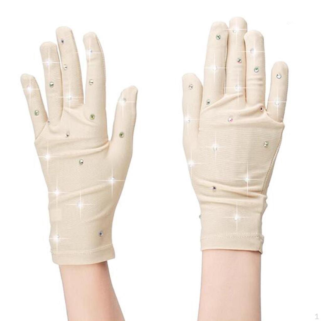 Figure Skating Competition Gloves Thermal Comfortable with Rhinestones Decoration Winter Skate