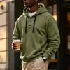 Men's Hoodie with Button Front, Casual Athletic Pullover Sweatshirt for Workout and Everyday Wear