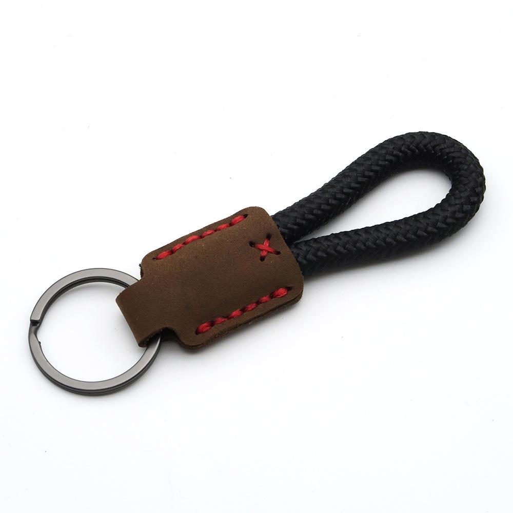 Handmade Genuine Leather Key Chain Pendant - Frosted Leather, Multifunctional Lanyard, Creative Design Key Ring