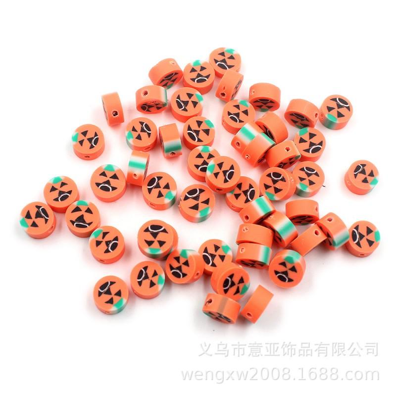 Halloween Polymer Clay Beads Spooky Skull Pumpkin Ghost Spacer DIY Jewelry Making 10mm 1000pcs