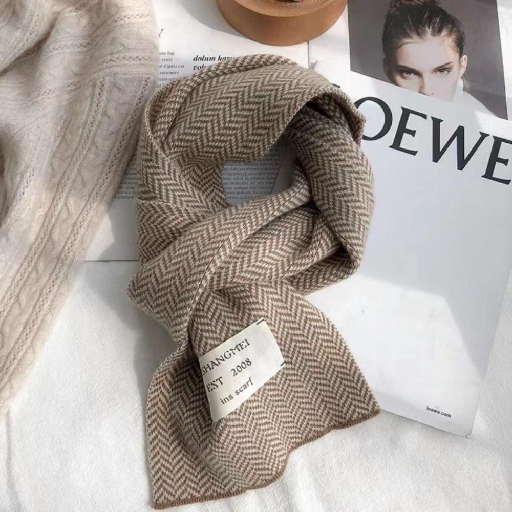 Keep Warm Knitted Scarf Stripe Pattern Long Scarf New Warm Scarves  Ladies