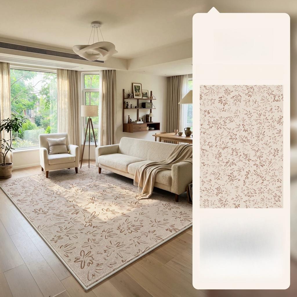French Style Rugs for Bedroom Large Area Living Room Decoration Soft Carpet Washable Bedside Floor Mat Anti-slip Cloakroom Rug