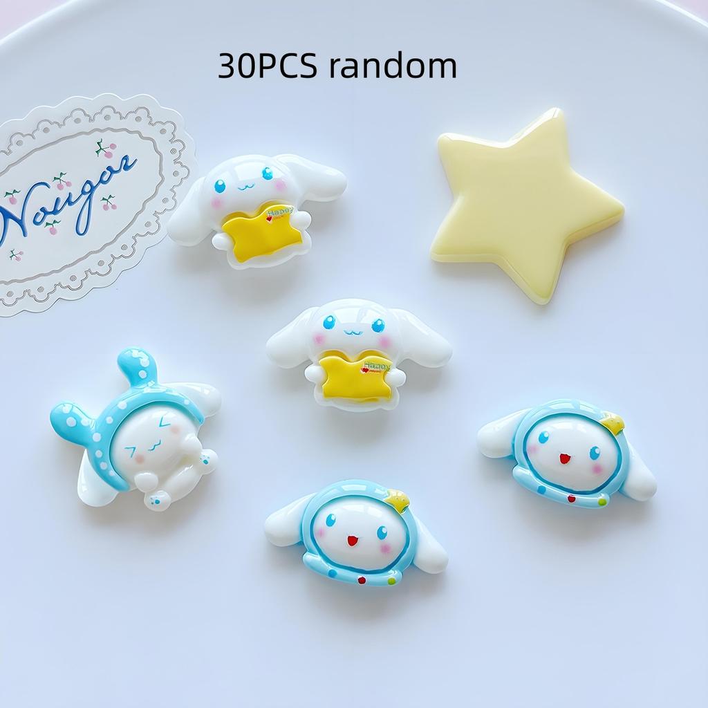 30/150PCS Cute jade dog resin diy jewelry yellow five-star hair clip mobile phone shell hole shoe patch shoe flower accessories