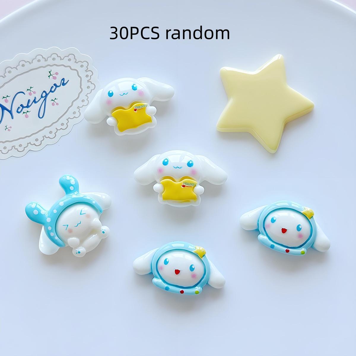 

30/150PCS Cute jade dog resin diy jewelry yellow five-star hair clip mobile phone shell hole shoe patch shoe flower accessories