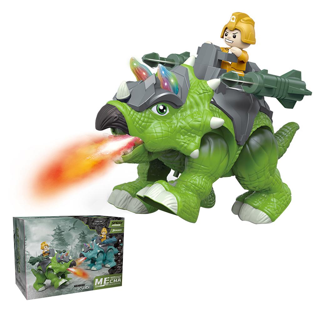 Electric Realistic Dinosaur Toy with Flame Spray Glowing Robot Dinosaur Battery Powered Light Up Dinosaur Toys for Kids