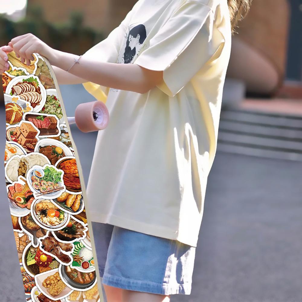 Realistisches Lebensmittel-Sticker-Set (60/100 Blatt) – Wasserdichte Gourmet-Snack-Aufkleber zur DIY-Rezeptdekoration