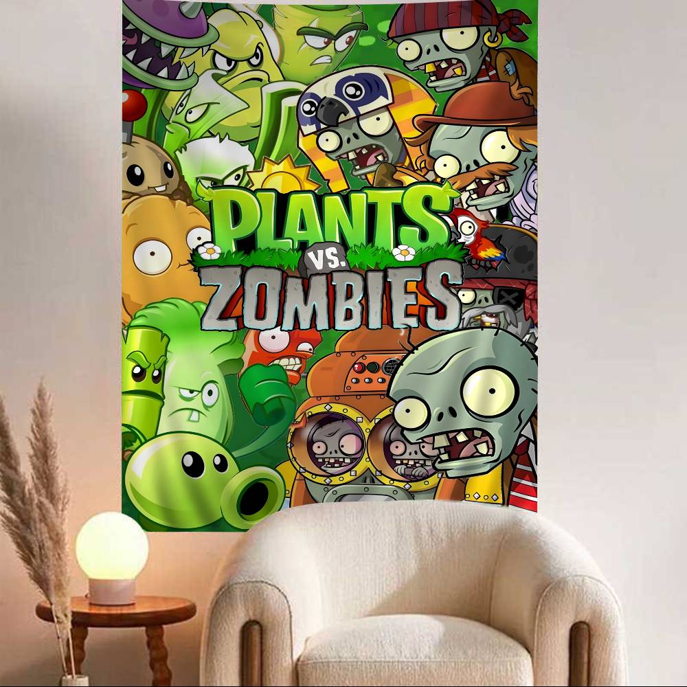 Classic Game PPlants Vs ZZombies Tapestry Wall Hanging Cheap Hippie Wall Hanging Bohemian Wall Tapestries