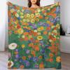 Gustav Klimt Flower Garden Throw Blanket Comforter Flannel Stuffeds Polar Blankets