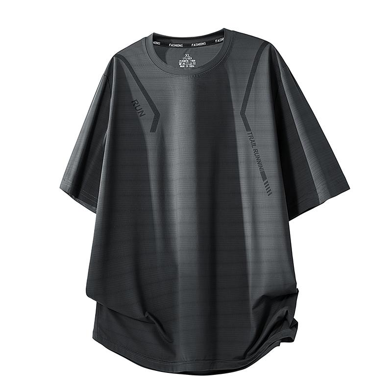 

Quick Drying Sports T-shirt Men s Ice Silk Fitness Loose Summer Thin Short Sleeved Running Top M