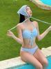 Women's Sexy Printed Sleeveless Halter Triangle Bikini with Chest Pads