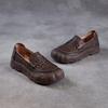 The First Layer of Cowhide Retro Hole Shoes for Women's New Spring and Summer Breathable Hollow Leather Soft-soled Single Shoes