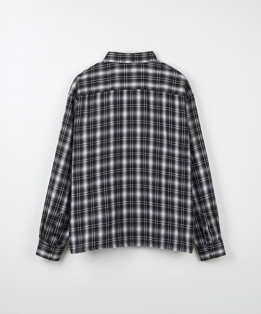 NODU Crop Check Shirt [Black]