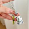 Cute Panda Shaped Bamboo Keychain Phone Lanyard Lightweight Portable Accessory Bag Phone Decoration For Kids Adults