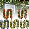 Festive 2.7 Meter Christmas Wreath Decoration With Led Lights In Gold And Red For Holiday Cheer