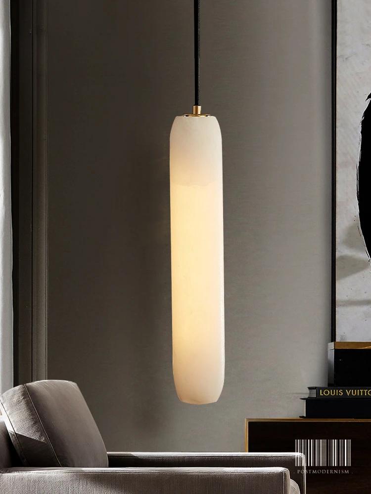 Modern light luxury all copper natural marble pendant light home decoration bedroom bedside study dining room pendant light E14