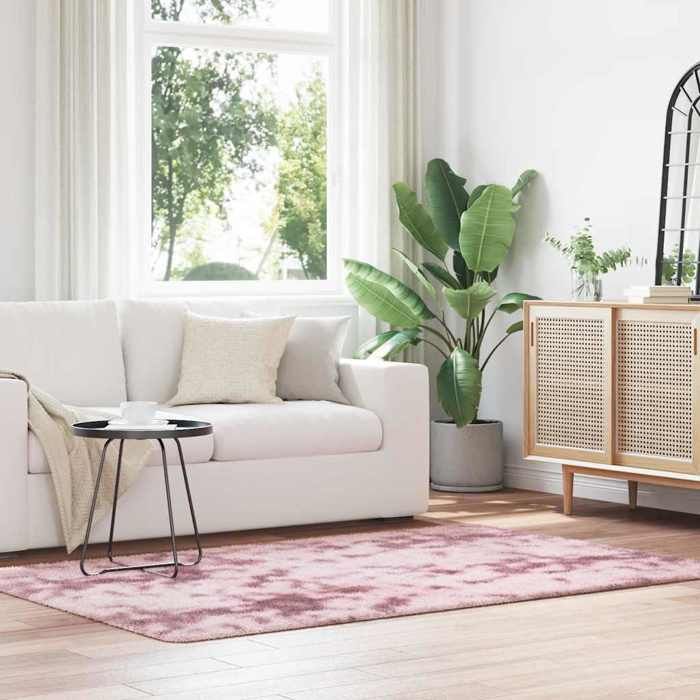 VidaXL Shaggy Rug with Long Pile Powder Pink 130x200 Cm Polyester, Rug, Bedroom Rug, Modern Rug, Living Room Rug, 4102833