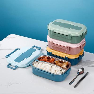 Lebensmittelaufbewahrungsbehälter Geschirr Edelstahl Lunchbox Tragbare Bento-Box Essen Student