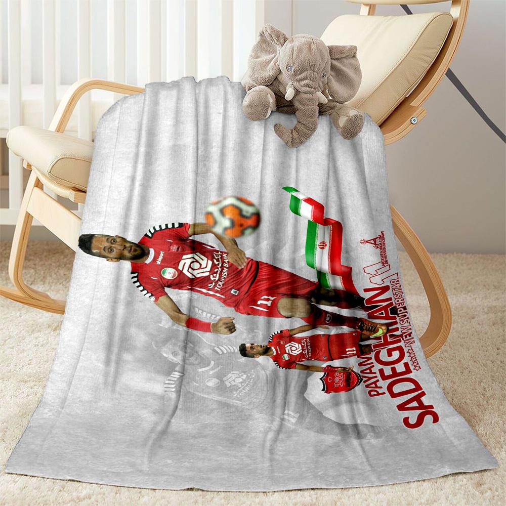 Soccer Player Victory. Blanket Warmthful Decor Great for Picnics Couch Bedding for All Occasions Digital Print Perfect Gift for Relatives and Friends
